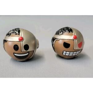 Lot of 2 DC Comics Funko Mymoji Mini-Figure Series Cyborg Toys Round Vinyl